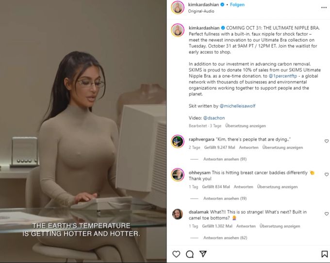 Kim Kardashian präsentiert ihren Nippel-BH. Kim kardashian