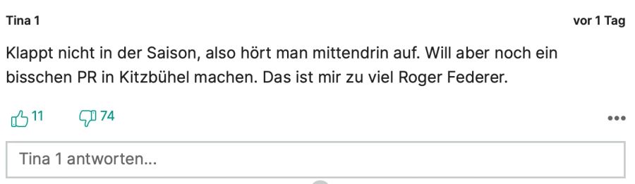 «Tina 1» hält das Timing von Beat Feuz' Rücktritt für unangemessen.