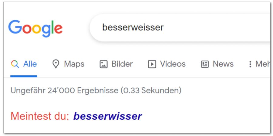 Google Besserwisser meintest du