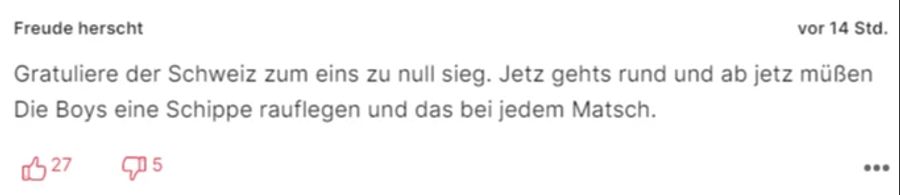 «Freude herrscht» gratuliert der Nati zum Sieg. Gleichzeitig sieht er Verbesserungspotenzial.