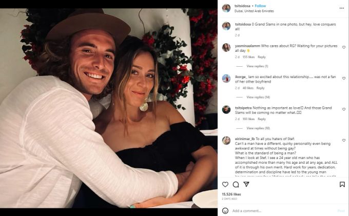 Paula Badosa und Stefanos Tsitsipas bedienen neu einen gemeinsamen Instagram-Account. Stefanos Tsitsipas Paula Badosa