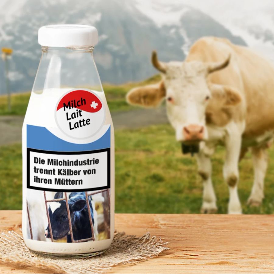 Grafik mit Warnhinweis Milch