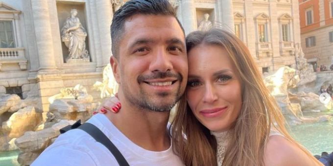 Julian Zietlow mit seiner Ehefrau Alina Schulte im Hoff. Julian Zietlow und Ehefrau