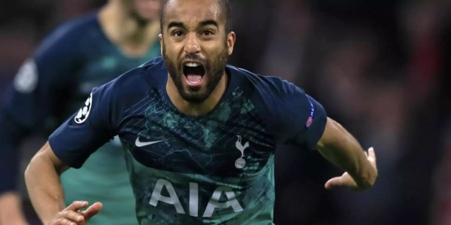 Lucas Moura feiert seinen dritten Treffer zum 3:2-Sieg und dem Finaleinzug von Tottenham. Foto: Peter Dejong/AP