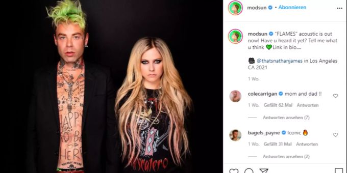 Zwischen Avril Lavigne Und Mod Sun Stimmte Sofort Die Chemie