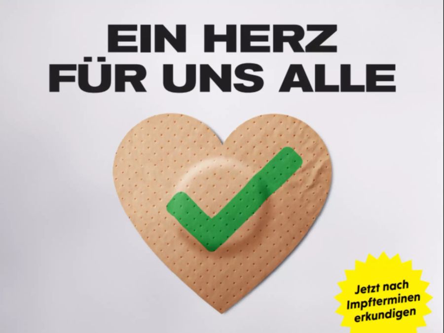 Die neue Impfkampagne des BAG unter dem Motto: «Ein Herz für uns alle».