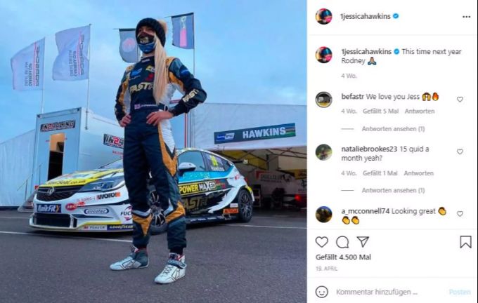 Die 26-Jährige Rennfahrerin soll Kilometer am Simulator abspulen. Hawkins