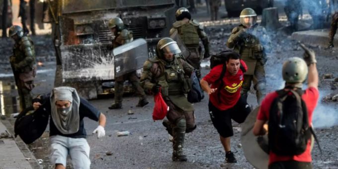 Gewaltsame Proteste in Chile Gewaltsame Proteste in Chile