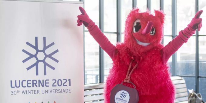 Das Maskottchen der Winteruniversiade 2021. Winteruniversiade