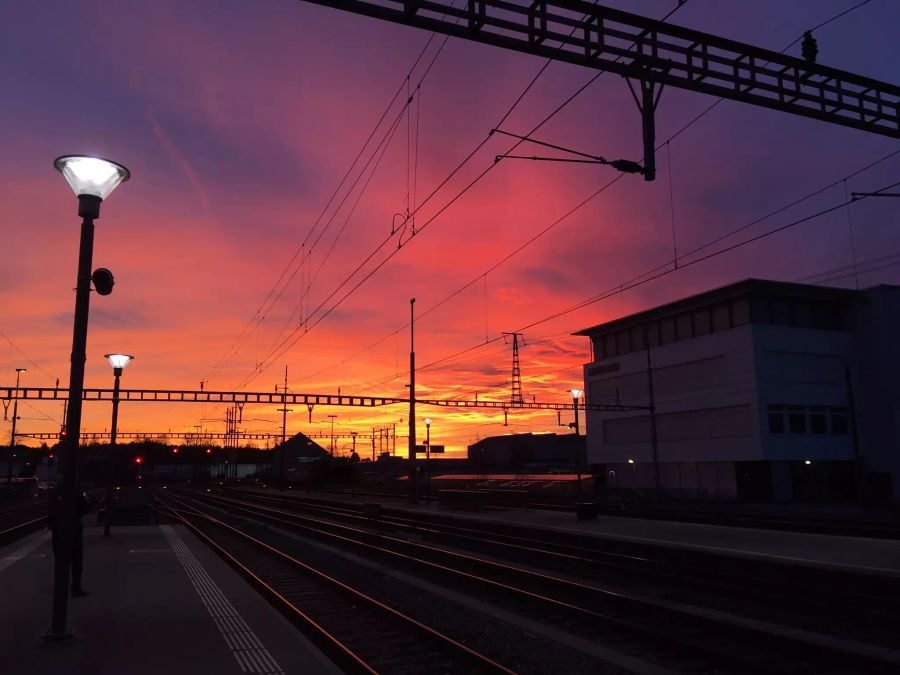 Das Abendrot über Langenthal BE.