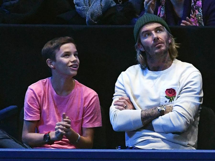 An den ATP Finals 2017 in London zeigt sich Beckham (r.) mit Sohn Romeo (l.).