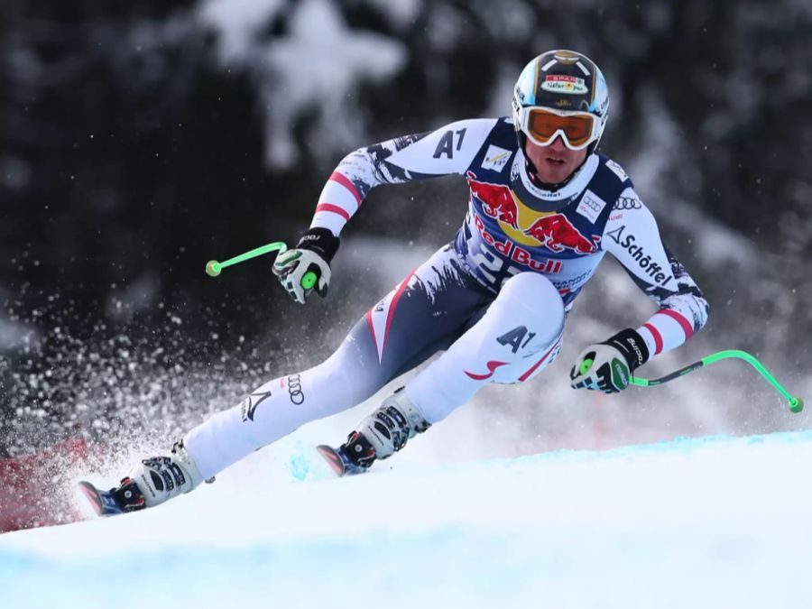 Österreichs bisher letzter Kitzbühel-Heimsieger: Hannes Reichelt bezwingt die Streif im Jahr 2014.