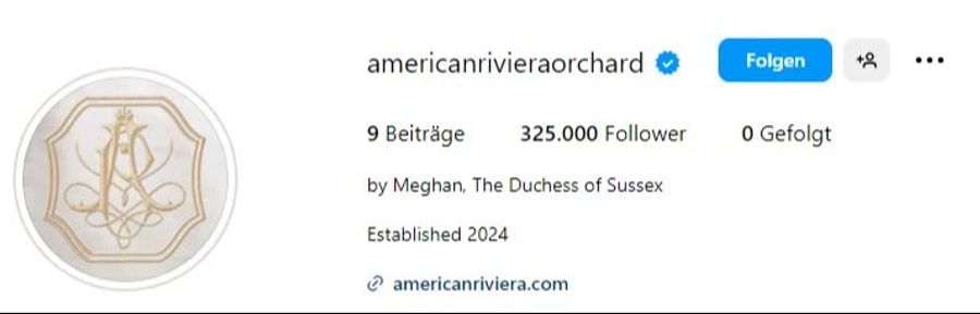 Meghan Markles Luxusmarke American Riviera Orchard wurde gleich vor dem Diana Event auf Instagram beworben.