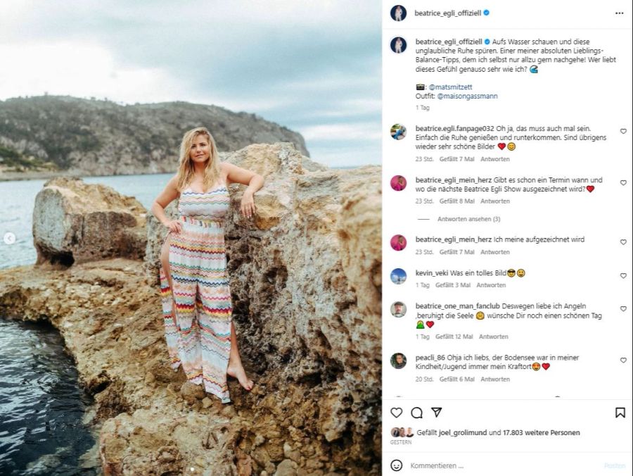 Der sommerliche Look von Beatrice Egli sorgt für Diskussionen.