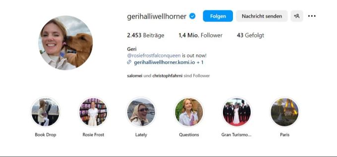 Auf Instagram hat Geri den Namen ihres Mannes noch. Geri Halliwell