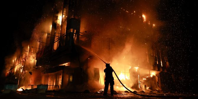 Saporischschja Brand Drohnenangriff