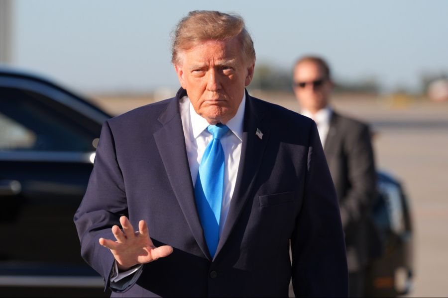 Donald Trump bei seiner Ankunft im US-Bundesstaat Nebraska.