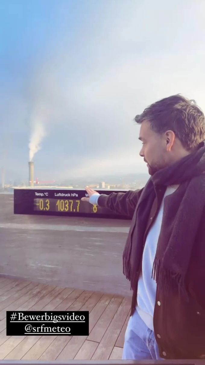 Bei kalten -0,3 Grad bewirbt sich Noch-«G&G»-Moderator Michel Birri als neuer SRF-Wetterfrosch. Michel Birri