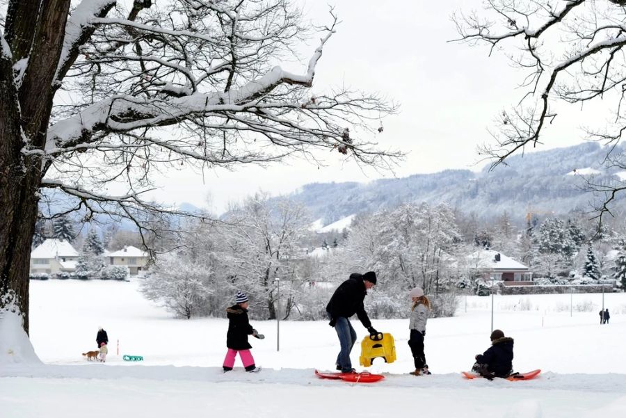 Damals erfreuten sich viele Familien über das «weisse Wunder», wie hier in einem Aussenquartier von Bern.