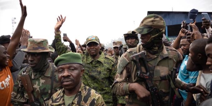 Die Rebellen der M23 bei der Machtergreifung in der Millionenstadt Goma im Ostkongo. M23 Goma