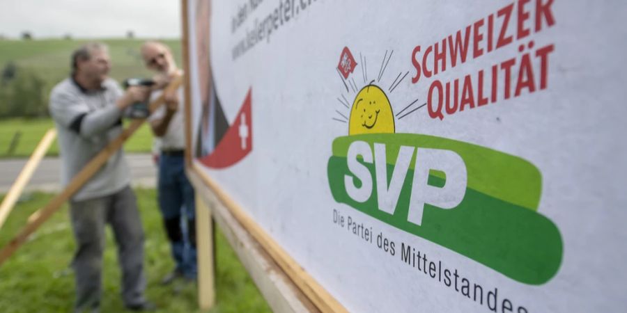 SVP Plakete Wahlen Symbolbild