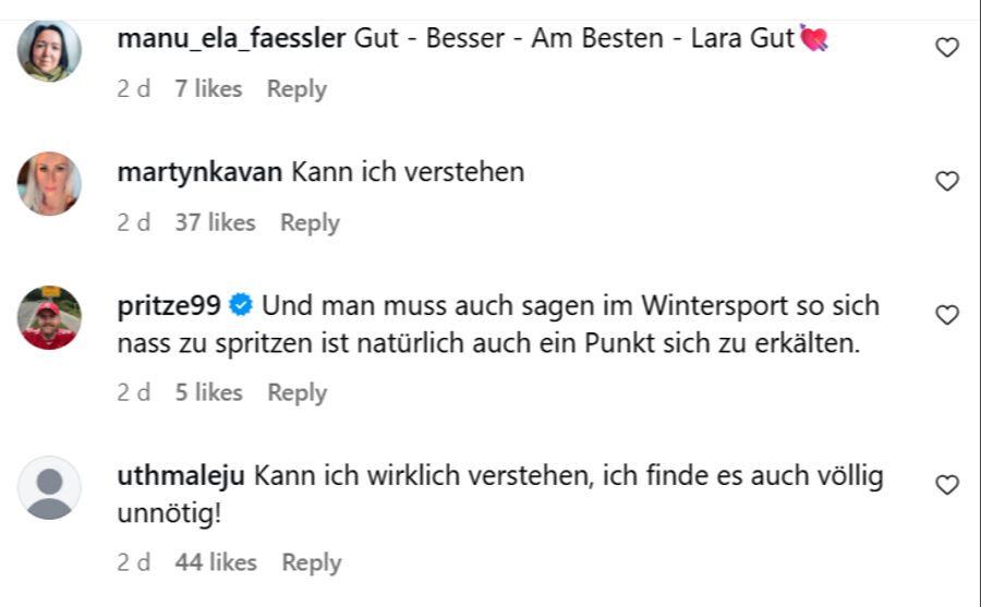 «Gut, besser, am besten – Lara Gut-Behrami», so ein Kommentar.