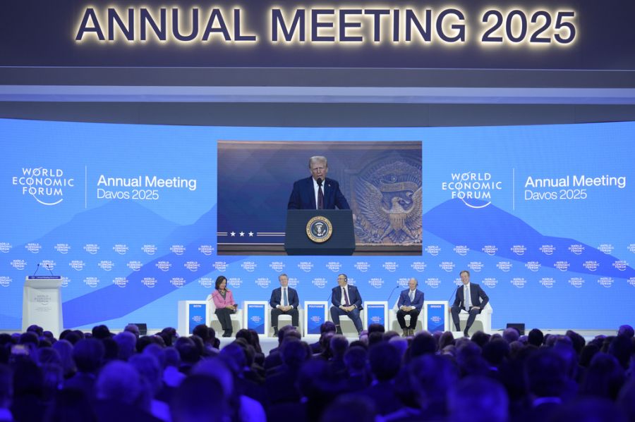 US-Präsident Donald Trump hatte sich zuletzt im Januar 2025, gleich zu Beginn seiner zweiten Amtszeit, virtuell zugeschaltet. (Archivbild)