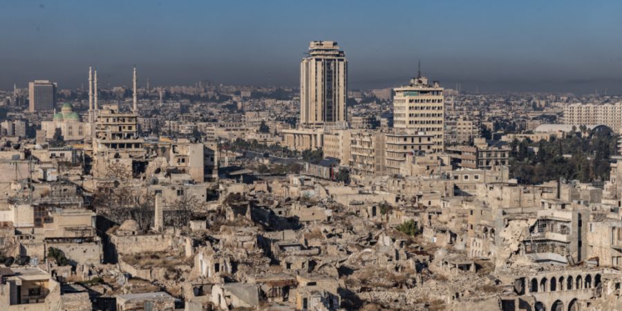 ARCHIV - Gesamtansicht von Aleppo. Foto: Anas Alkharboutli/dpa/Archivbild