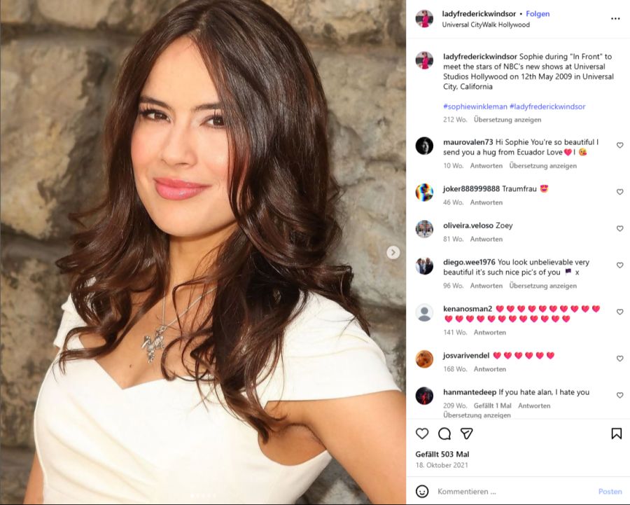 Sophie Winkleman wurde als Schauspielerin bekannt.