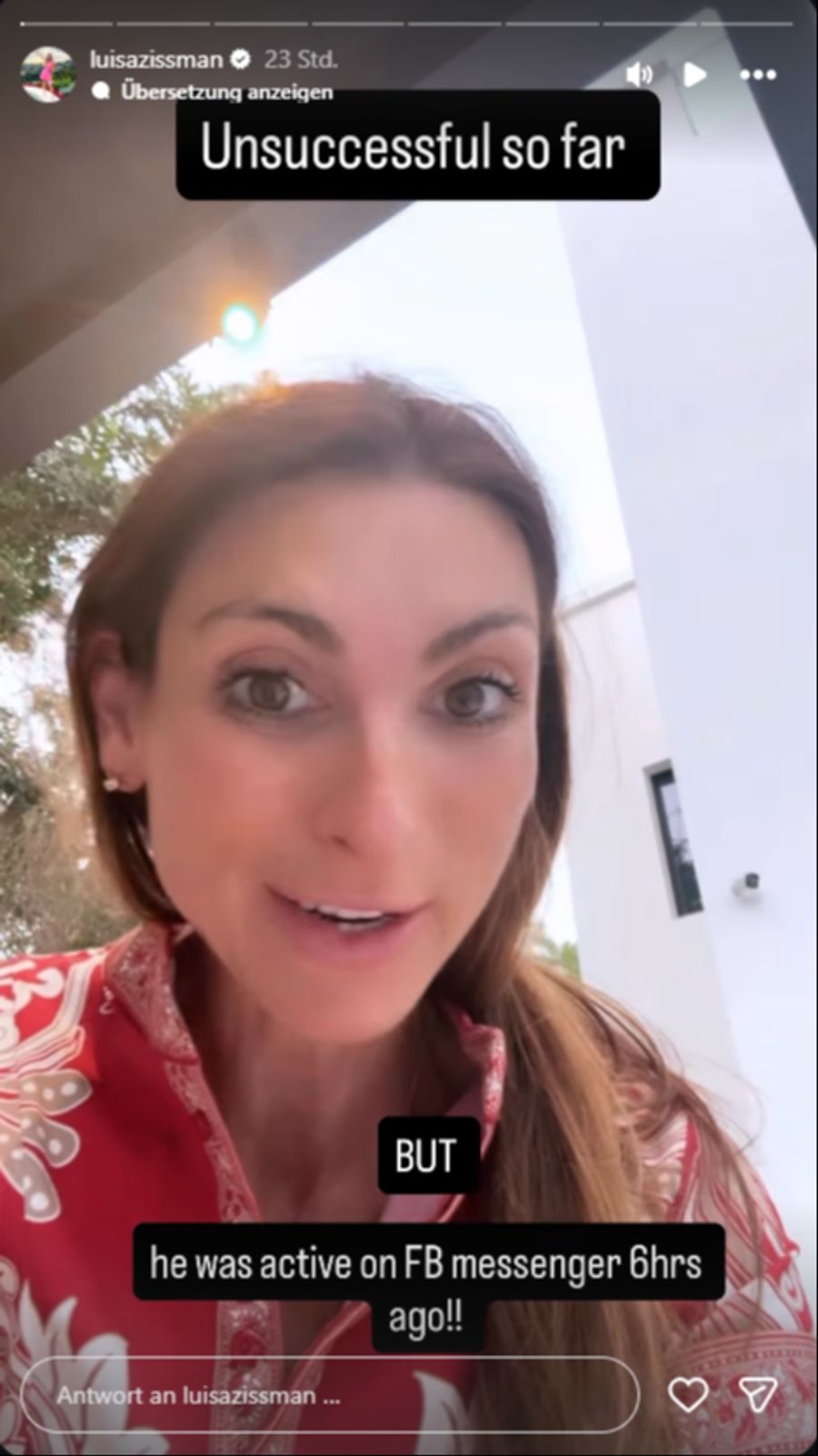 Luisa Zissman will gesehen haben, dass Lee Andrews trotz seiner angeblichen Entführung auf Social Media aktiv war.