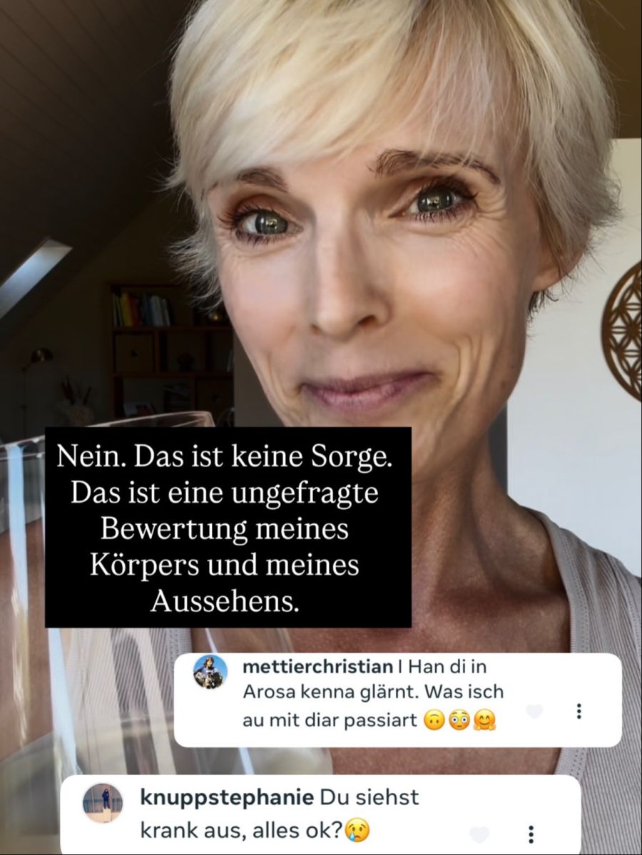 Sie stellt klar: Hier handelt es sich um ungefragte Beurteilungen ihres Aussehens.