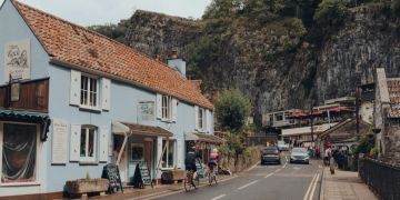 Blick auf Dorf Cheddar England