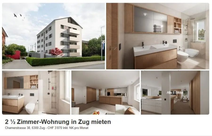 Eine 2.5 Zimmerwohnung kostet pro Monat fast 4000 Franken.