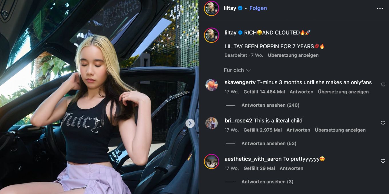 OnlyFans: Lil Tay verdient in drei Stunden über eine Million Dollar