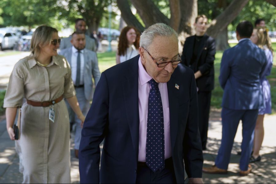 Die Partei wird als zu schwach, zu woke und zu unglaubwürdig angesehen. Im Bild ist Chuck Schumer, der Minderheitsführer im Senat.