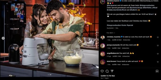Christina und Luca Hänni entschieden das österliche Promibacken für sich. Promibacken christina luca hänni