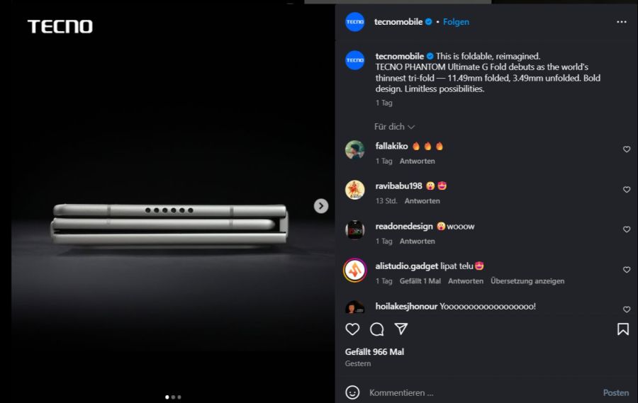 Tecno Phantom Ultimate GFold