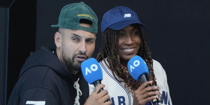 Nick Kyrgios während der Australian Open Anfang Jahr an der Seite von Coco Gauff. Nick Kyrgios