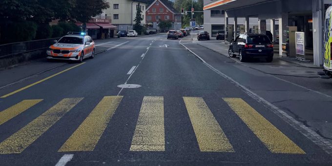 Unfallstelle in Buchs. Unfallstelle in Buchs.