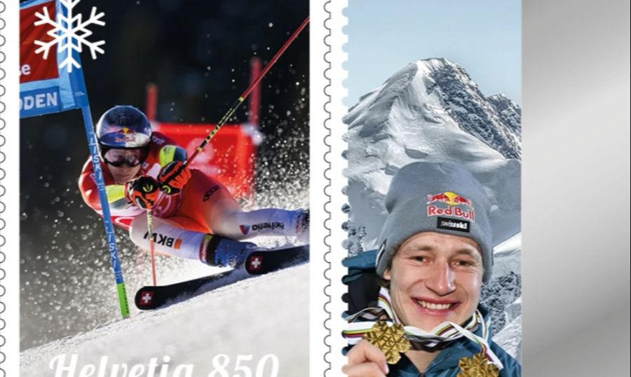 Marco Odermatt erhält von Swiss-Ski eine eigene Briefmarke.