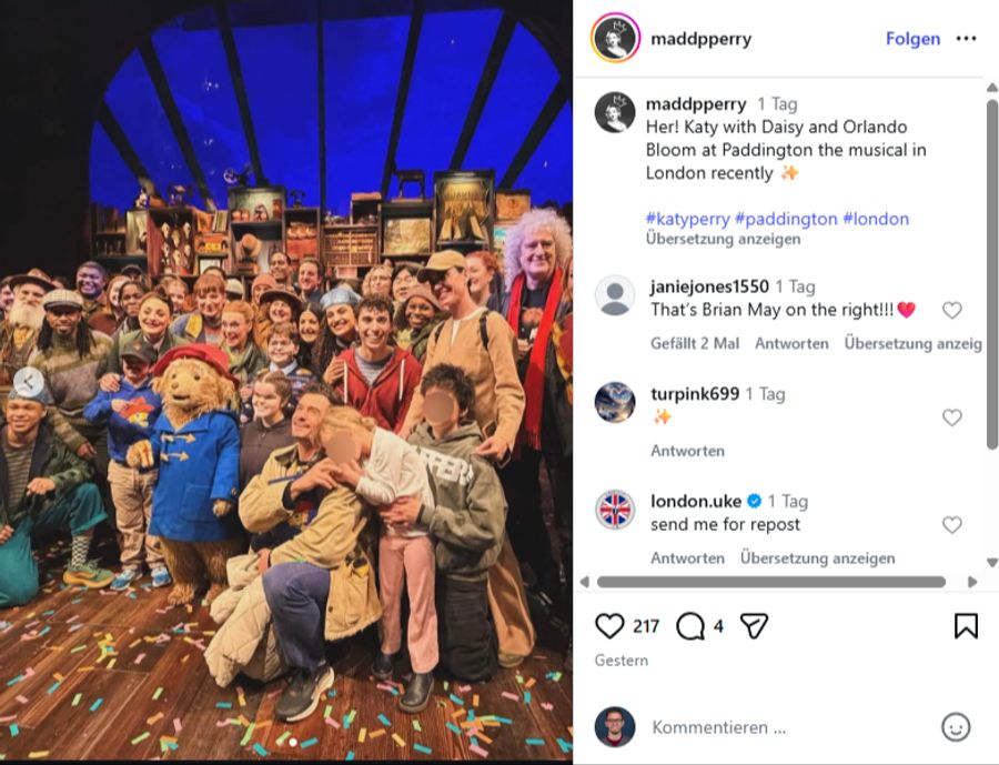 Katy Perry und Orlando Bloom verbrachten die Tage zwischen Weihnachten und Neujahr gemeinsam mit der Tochter. Sie besuchten ein Musical.