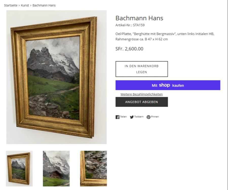 Eines der Bilder aus dem Nachlass von Jacob Stickelberger.