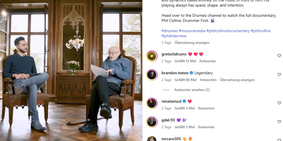 Trotz allem: Bereuen würde er nichts – und dankbar ist er für alles. Sein jüngster Sohn Nic (l.) hat das Schlagzeuger-Gen von Papa Phil geerbt.