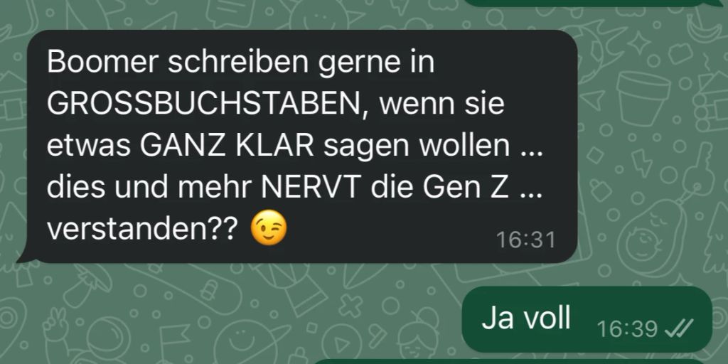 BoomerNachrichten stossen Junge vor den Kopf