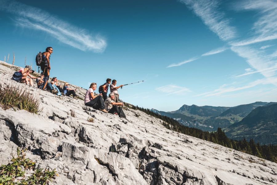 Wanderer auf Berg