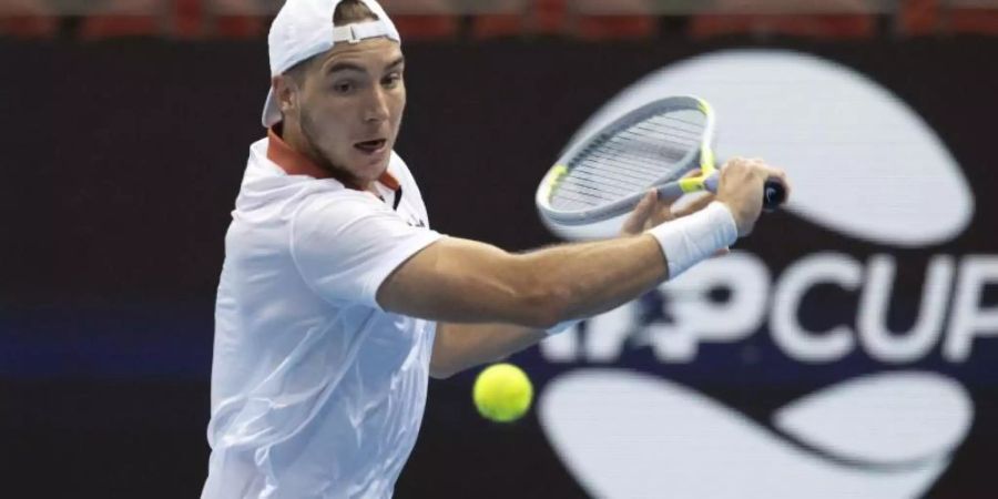 Unterlag dem Franzosen Corentin Moutet in Runde eins des ATP-Turniers in Adelaide: Jan-Lennard Struff. Foto: Steve Christo/AP/dpa