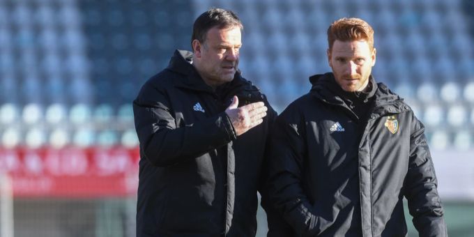 Guillermo Abascal (re.) folgt beim FC Basel auf Trainer Patrick Rahmen. Abascal Rahmen FCB