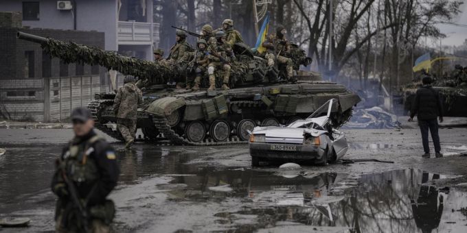 Ukraine Krieg Soldaten Panzer
