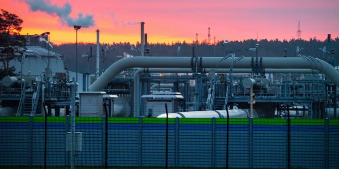Blick auf die Gasempfangsstation der Ostseepipeline Nord Stream 2. Blick auf die Gasempfangsstation der Ostseepipeline Nord Stream 2.