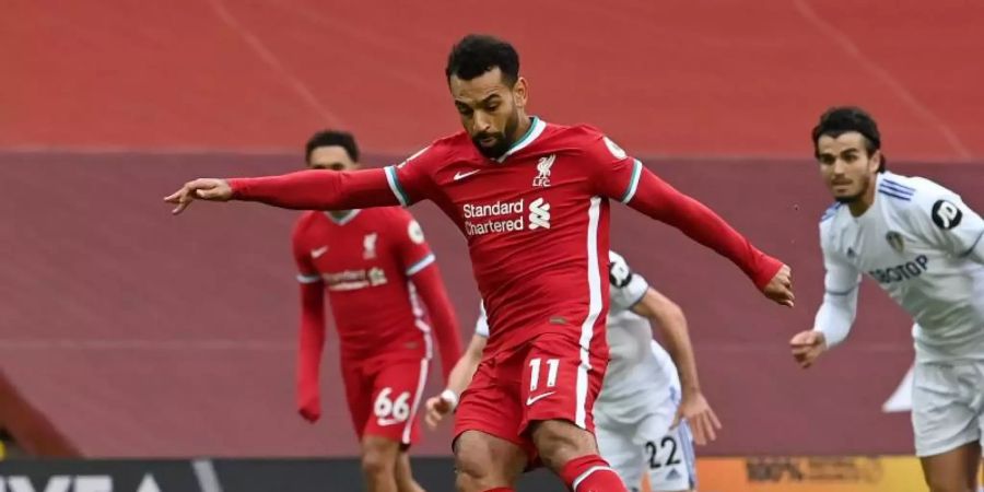 Liverpools Mohamed Salah erzielte zwei seiner drei Tore per Elfmeter. Foto: Paul Ellis/PA Wire/dpa